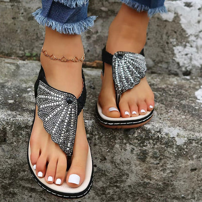 Aurelia - Rhinestone Orthopedic Sandals