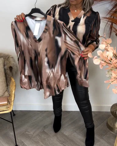 Nelly - Lapel Pattern Blouse