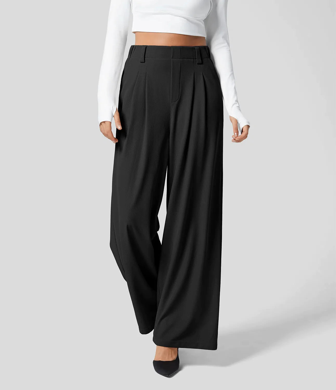 Peppy - High Waisted Waffle Pants