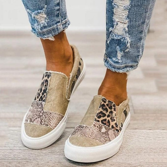 Beverly Casual Raw Edge Canvas Slip-Ons