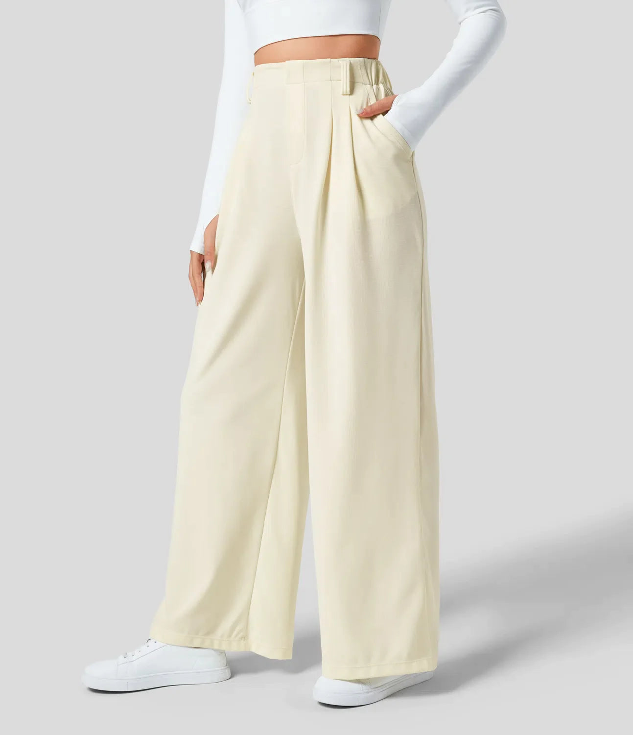Peppy - High Waisted Waffle Pants