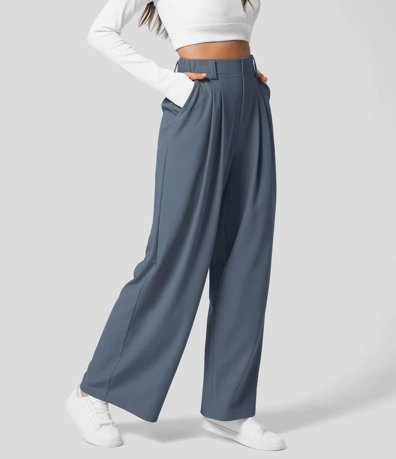 Peppy - High Waisted Waffle Pants