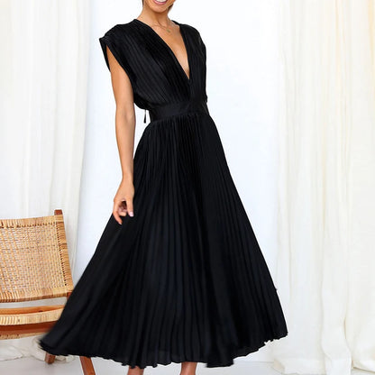 Elena - Sleeveless Pleated Midi Dress