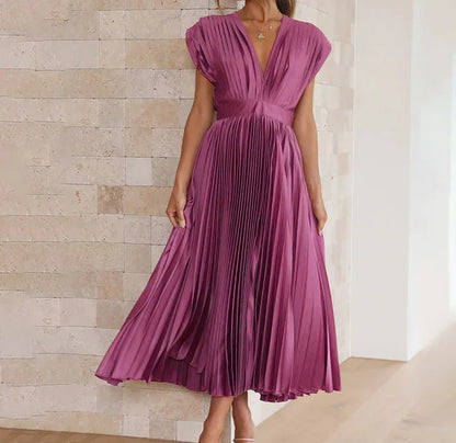 Elena - Sleeveless Pleated Midi Dress