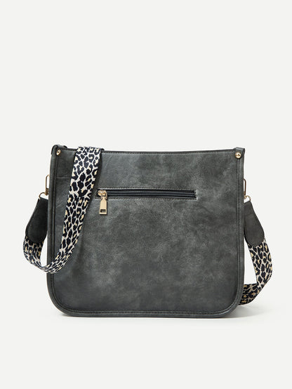 Adele - Leopard Faux Leather Crossbody Bag