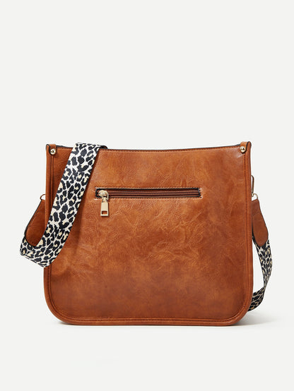 Adele - Leopard Faux Leather Crossbody Bag
