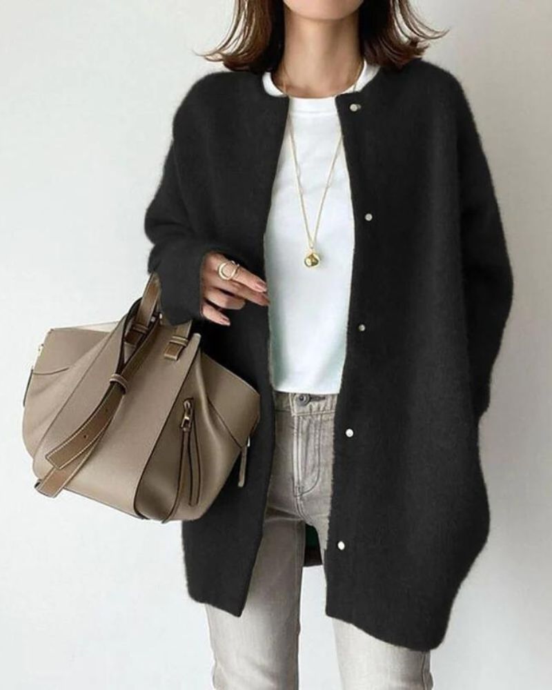 KATHY LONG-SLEEVED BUTTON DOWN CARDIGAN