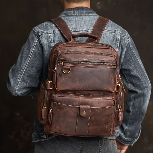 RUSTIC COWHIDE LEATHER BACKPACK