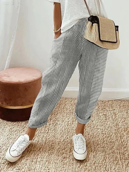 Lisa - Striped Linen Pants