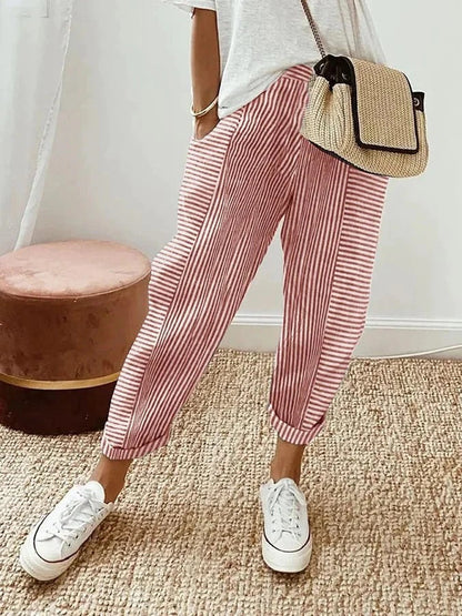 Lisa - Striped Linen Pants